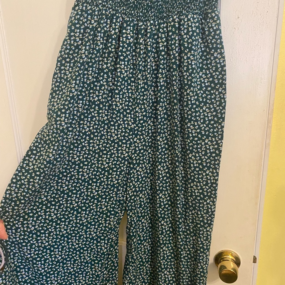 SHEIN Green Floral Jumpsuit